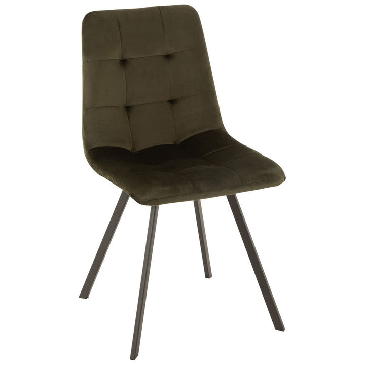 Chaise en textile/métal vert foncé de Morgan | Designix -     - https://designix.fr