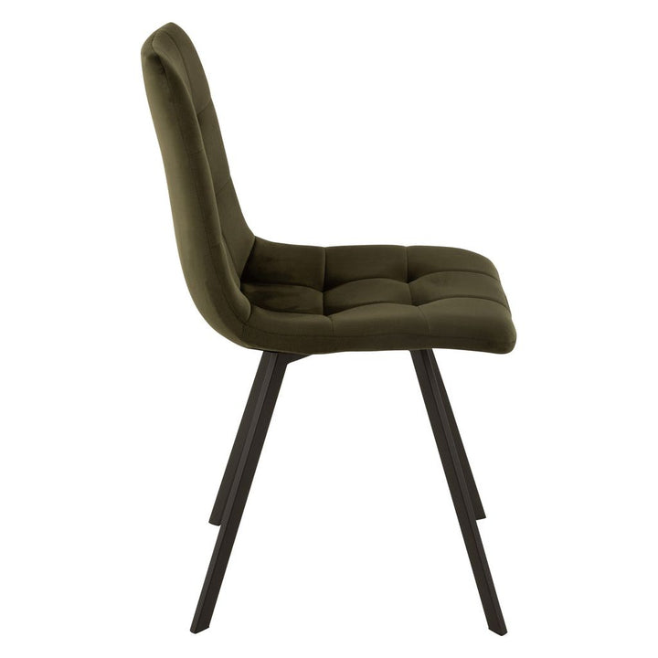 Chaise en textile/métal vert foncé de Morgan | Designix -     - https://designix.fr