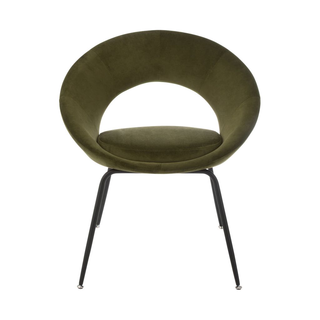 Chaise ronde avec trou en métal/textile vert | Designix -     - https://designix.fr