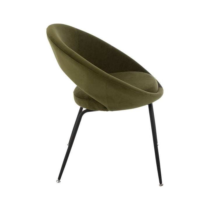 Chaise ronde avec trou en métal/textile vert | Designix -     - https://designix.fr