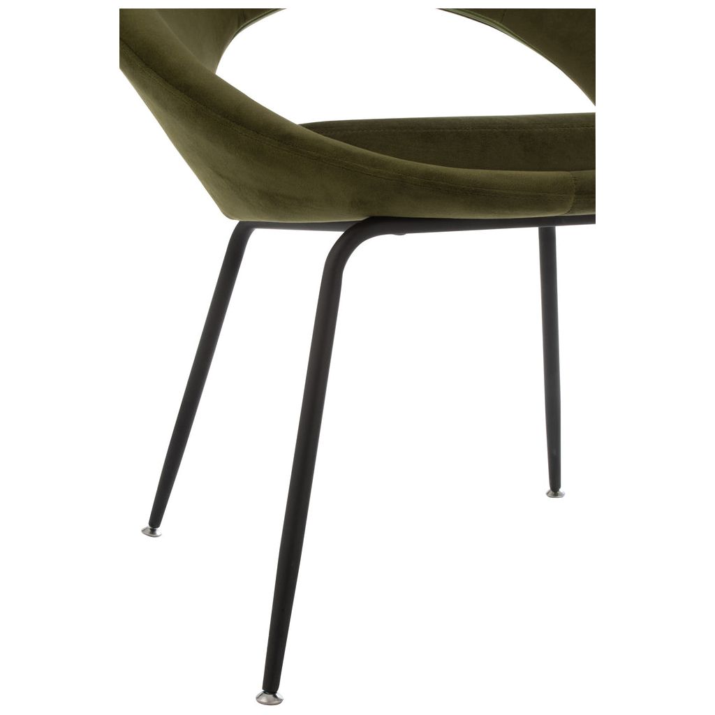 Chaise ronde avec trou en métal/textile vert | Designix -     - https://designix.fr