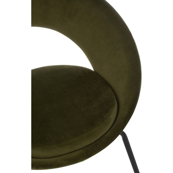 Chaise ronde avec trou en métal/textile vert | Designix -     - https://designix.fr