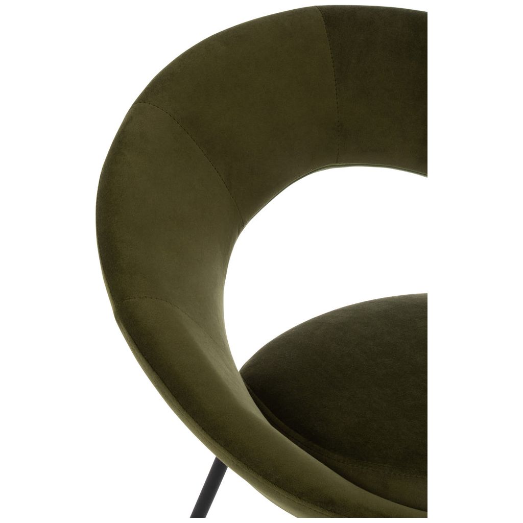 Chaise ronde avec trou en métal/textile vert | Designix -     - https://designix.fr