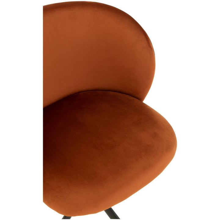 Chaise Pivotante/Relevable/Inclinable Velours Orange Foncé | Designix -     - https://designix.fr