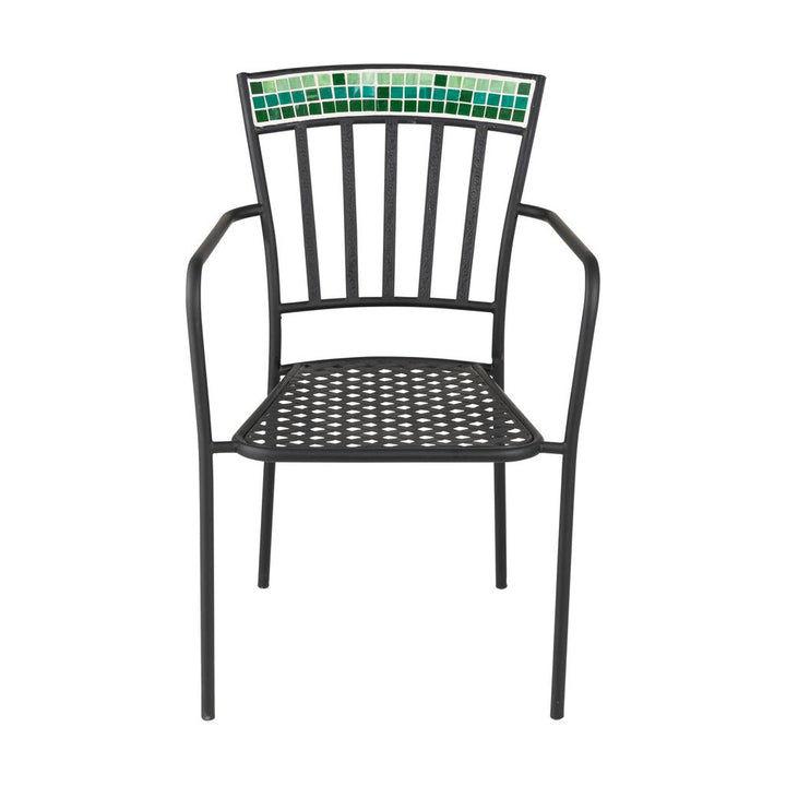 Chaise carrée en mosaïque de verre/métal vert | Designix -     - https://designix.fr