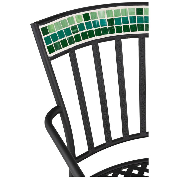 Chaise carrée en mosaïque de verre/métal vert | Designix -     - https://designix.fr