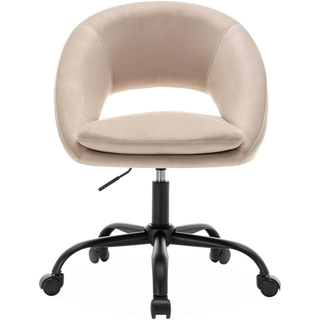 Chaise Bureau Velours Blanc Cassé | Nébul - Designix Chaise de Bureau