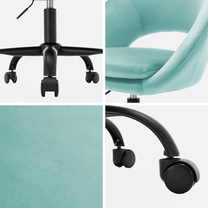 Chaise Bureau Velours Bleu | Fusion - Designix Chaise de Bureau