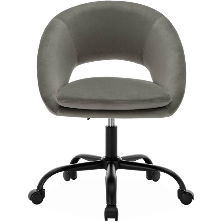 Chaise Bureau Velours Gris | Halo - Designix Chaise de Bureau