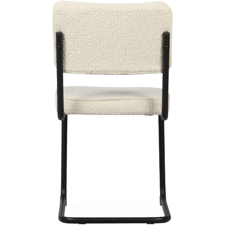 Chaise Cantilever Bouclette Blanche | Zeste - Designix Chaise de Bureau