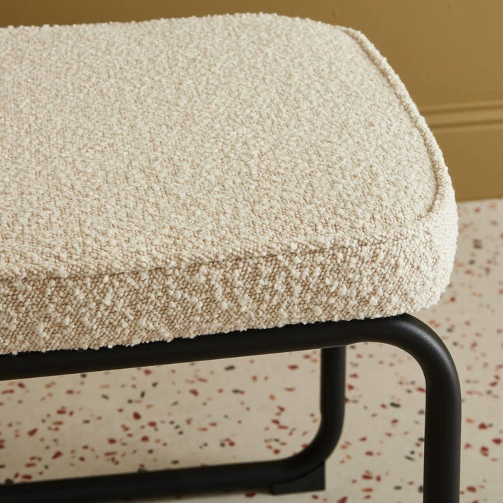 Chaise Cantilever Bouclette Blanche | Zeste - Designix Chaise de Bureau