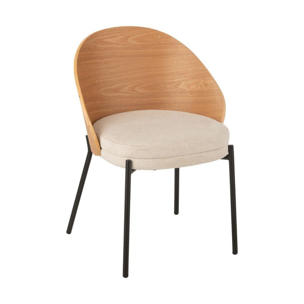 Chaise Contreplaqué Métal Beige | Nelo