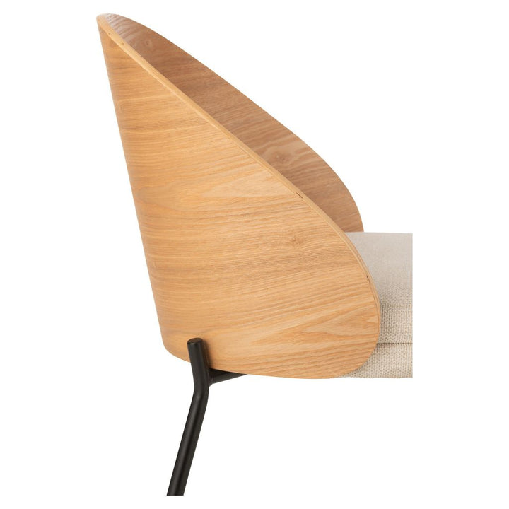 Chaise Contreplaqué Métal Beige | Nelo - Designix Chaises