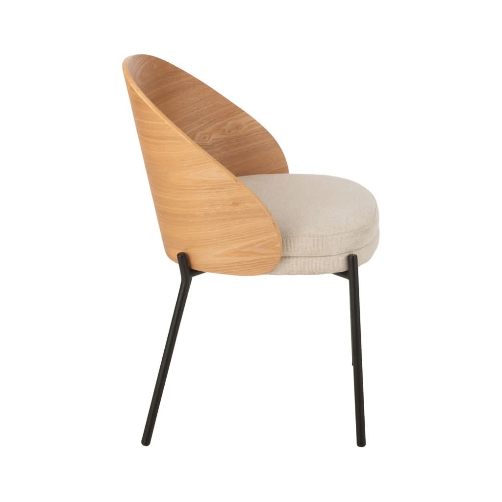 Chaise Contreplaqué Métal Beige | Nelo