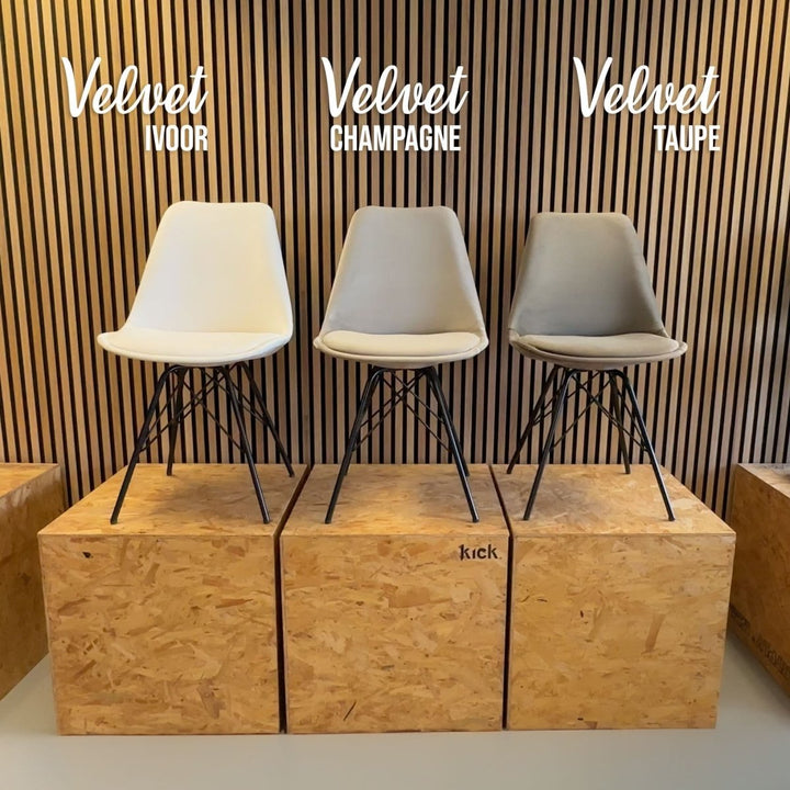 Chaise de bar Velours Champagne Confort Moderne | LUXA - Designix