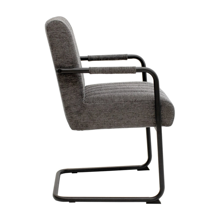 Chaise de bureau en acier gris foncé confort | NOVA - Designix