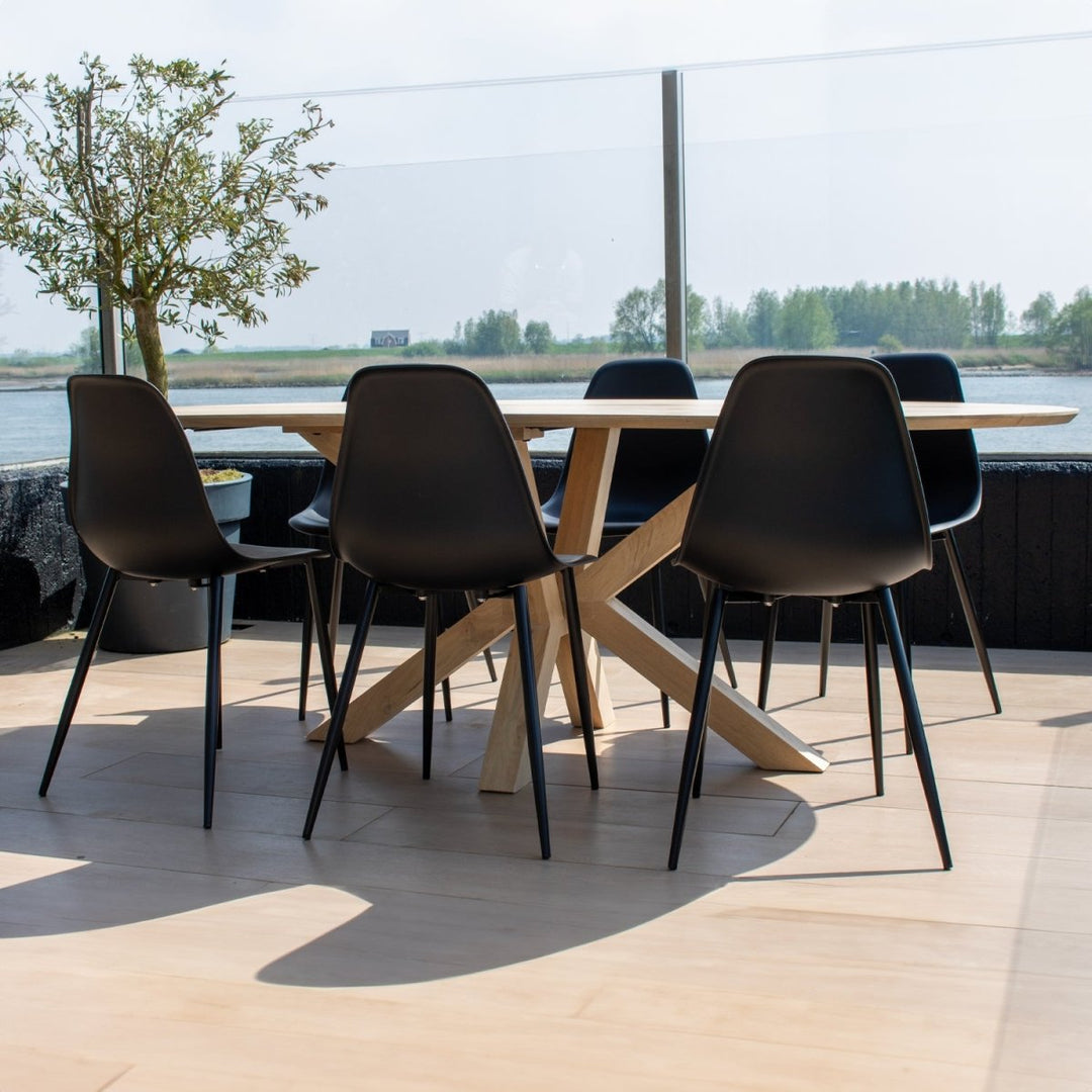 Chaise de Jardin Confortable en Plastique et Cadre Métallique Robuste | Nova - Designix