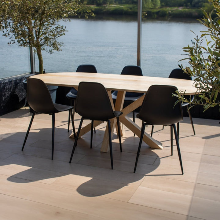 Chaise de Jardin Confortable en Plastique et Cadre Métallique Robuste | Nova - Designix