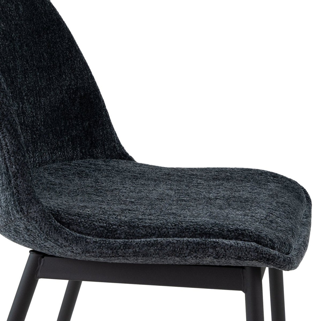 Chaise de salle à manger bleue en tissu texturé | NOVA - Designix