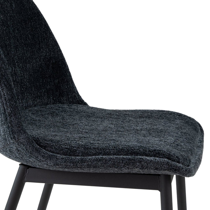Chaise de salle à manger bleue en tissu texturé | NOVA - Designix