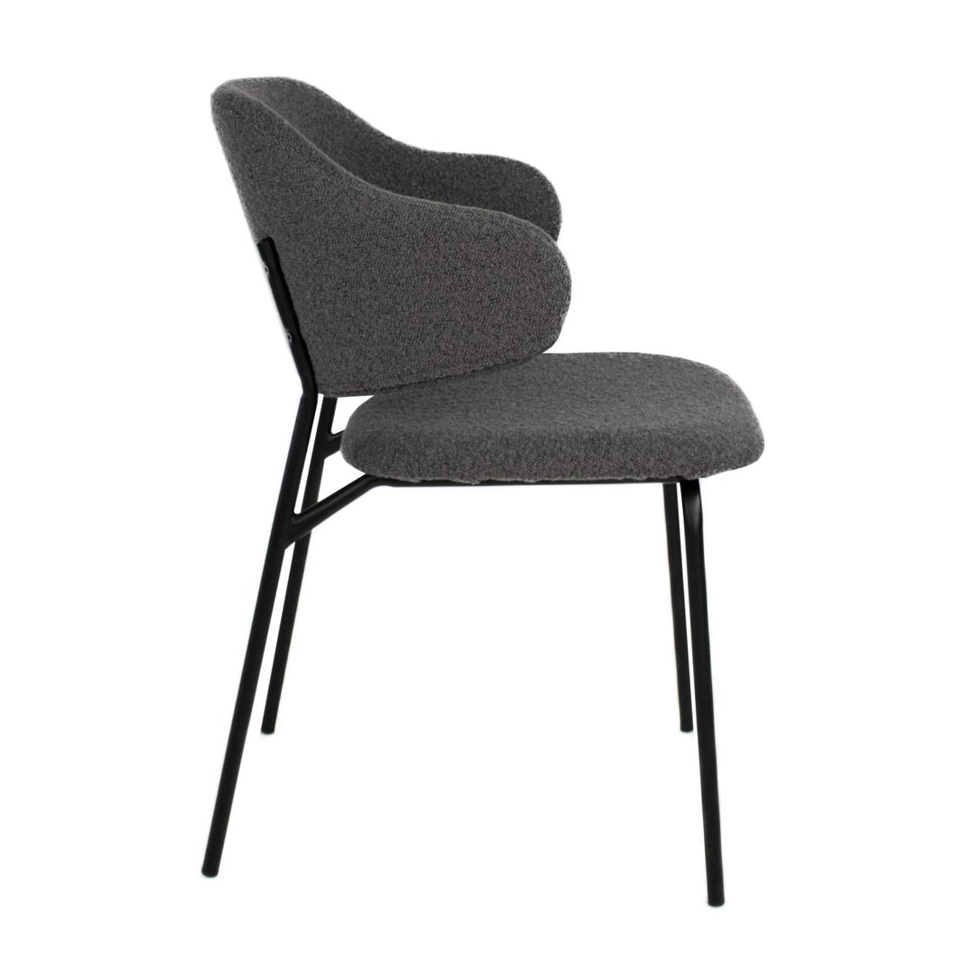 Chaise De Salle À Manger Bouclé Gris Confort | LUMA - Designix