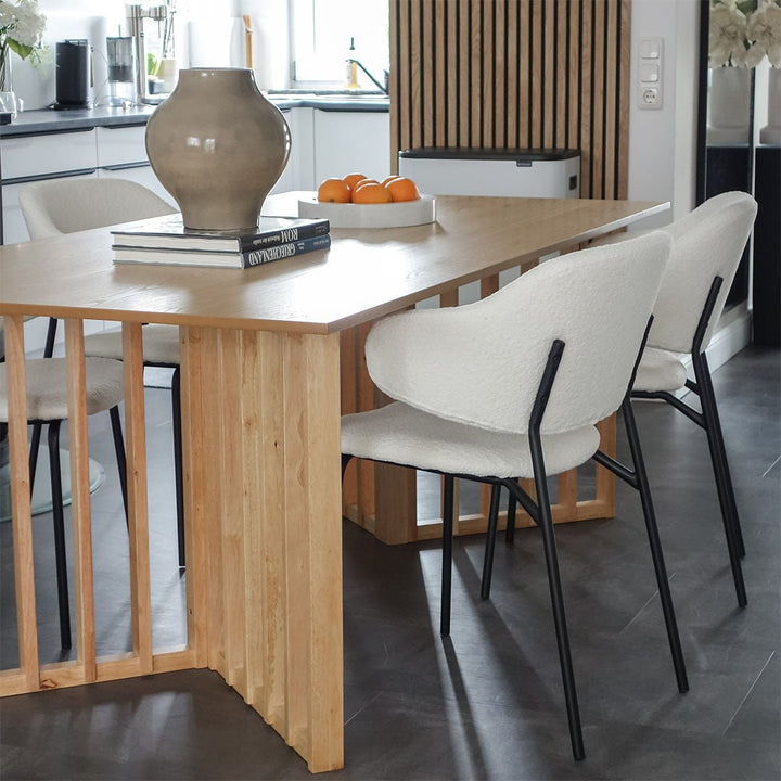 Chaise De Salle À Manger Bouclé Gris Confort | LUMA - Designix