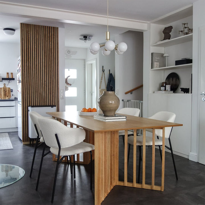 Chaise De Salle À Manger Bouclé Gris Confort | LUMA - Designix