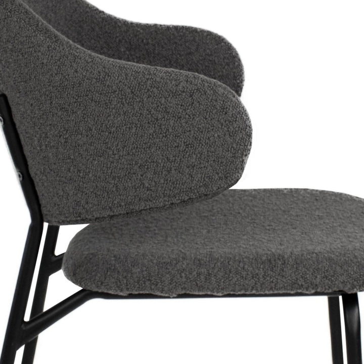 Chaise De Salle À Manger Bouclé Gris Confort | LUMA - Designix
