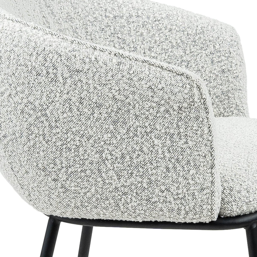 Chaise de salle à manger Bouclé Noir cadre acier confortable | NOVA - Designix