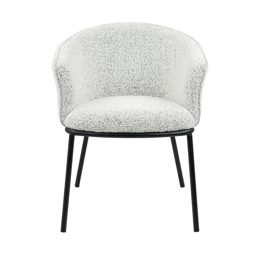 Chaise de salle à manger Bouclé Noir cadre acier confortable | NOVA - Designix