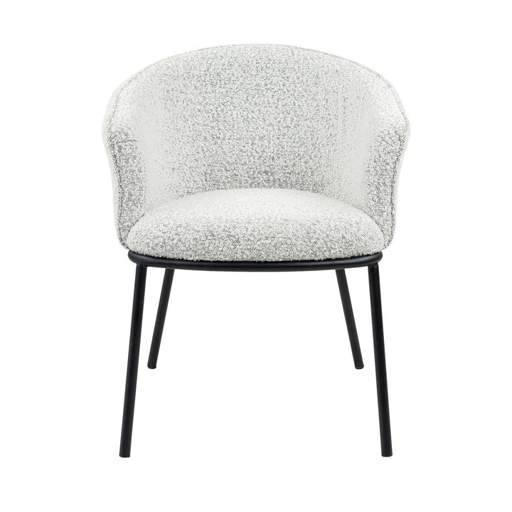 Chaise de salle à manger Bouclé Noir cadre acier confortable | NOVA - Designix