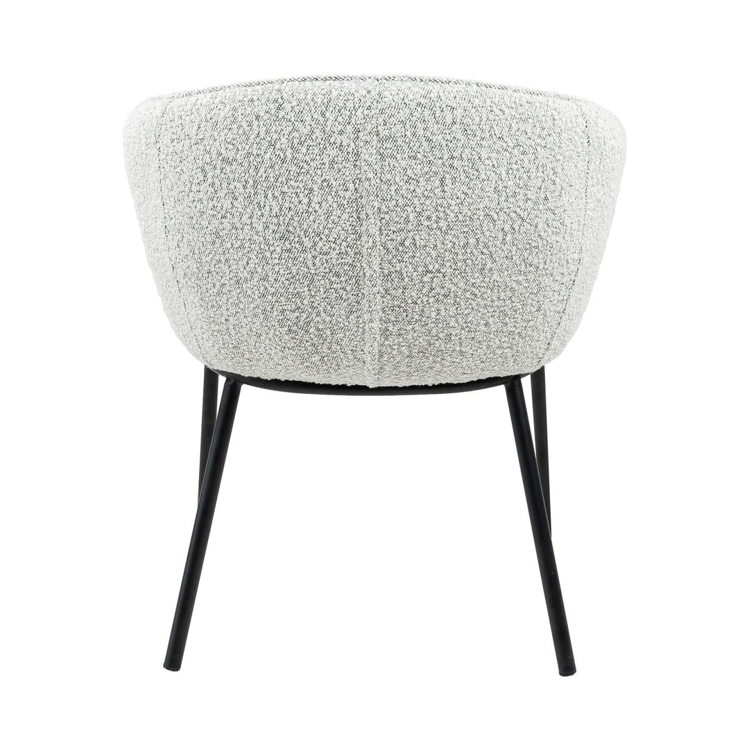 Chaise de salle à manger Bouclé Noir cadre acier confortable | NOVA - Designix