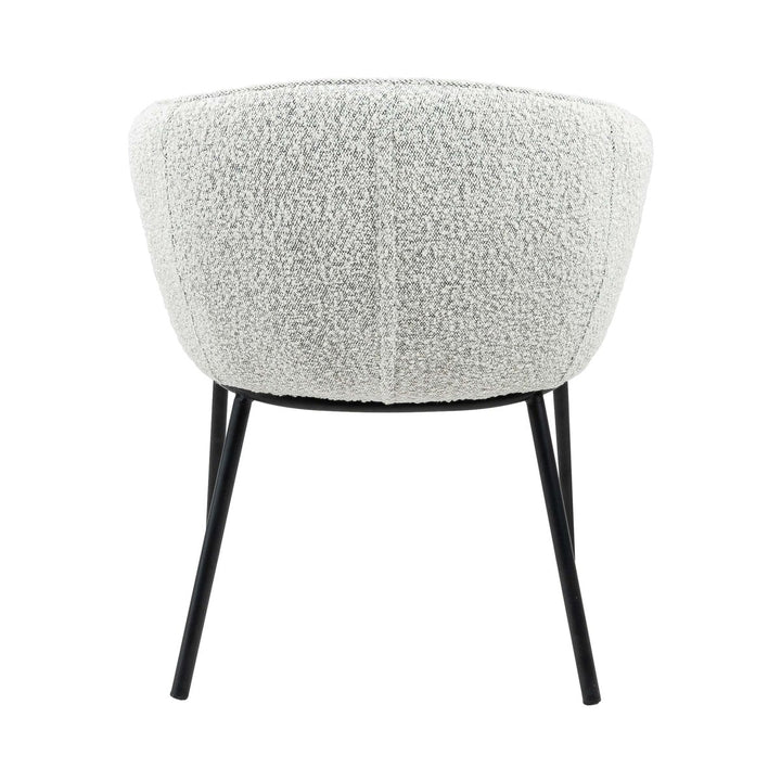 Chaise de salle à manger Bouclé Noir cadre acier confortable | NOVA - Designix