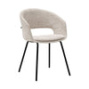 Chaise de Salle À Manger Capitonnée Au Design Moderne Et Piètement Noir | LUXA