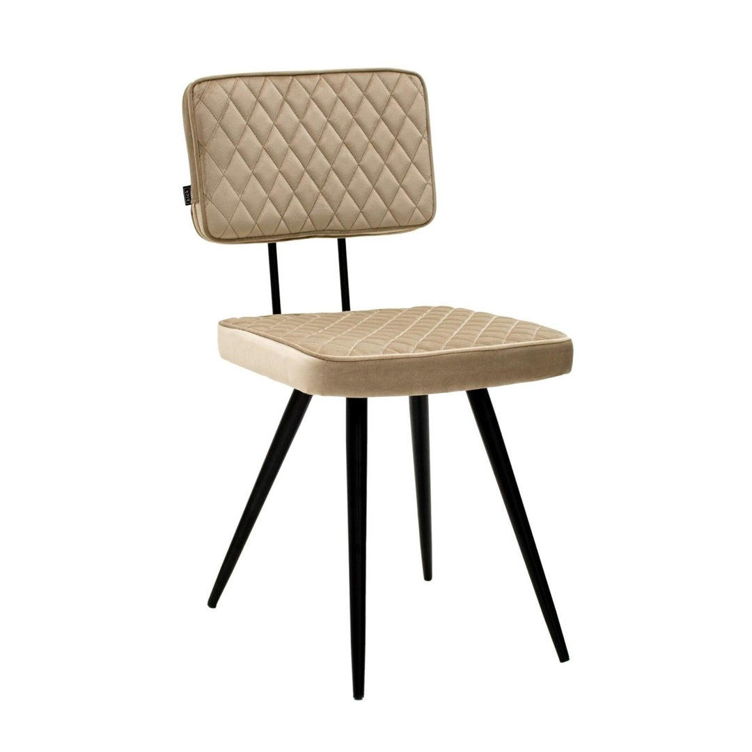 Chaise de Salle À Manger Capitonnée En Velours Avec Piètement Métallique | NOVA - Designix