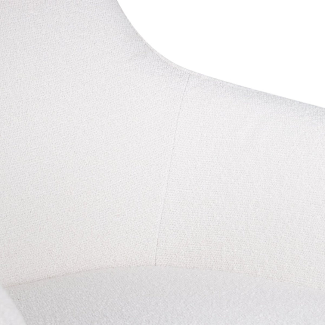 Chaise De Salle À Manger Confort Avec Accoudoirs Bouclé Blanc | NOVA - Designix