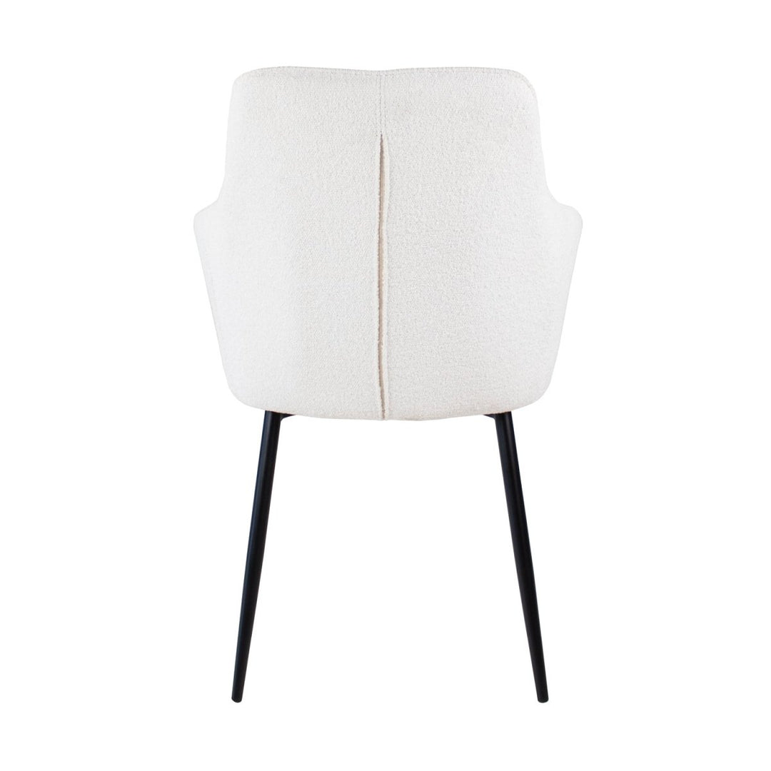 Chaise De Salle À Manger Confort Avec Accoudoirs Bouclé Blanc | NOVA - Designix