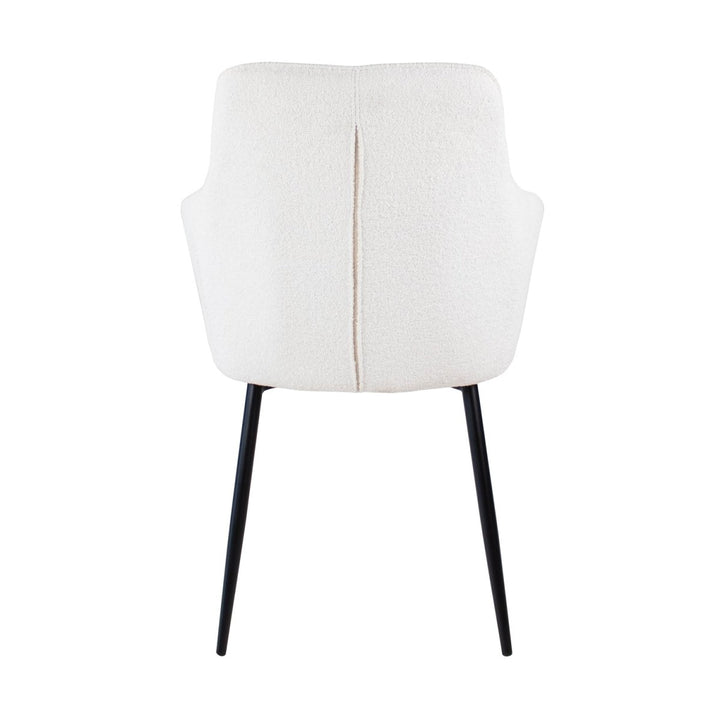 Chaise De Salle À Manger Confort Avec Accoudoirs Bouclé Blanc | NOVA - Designix