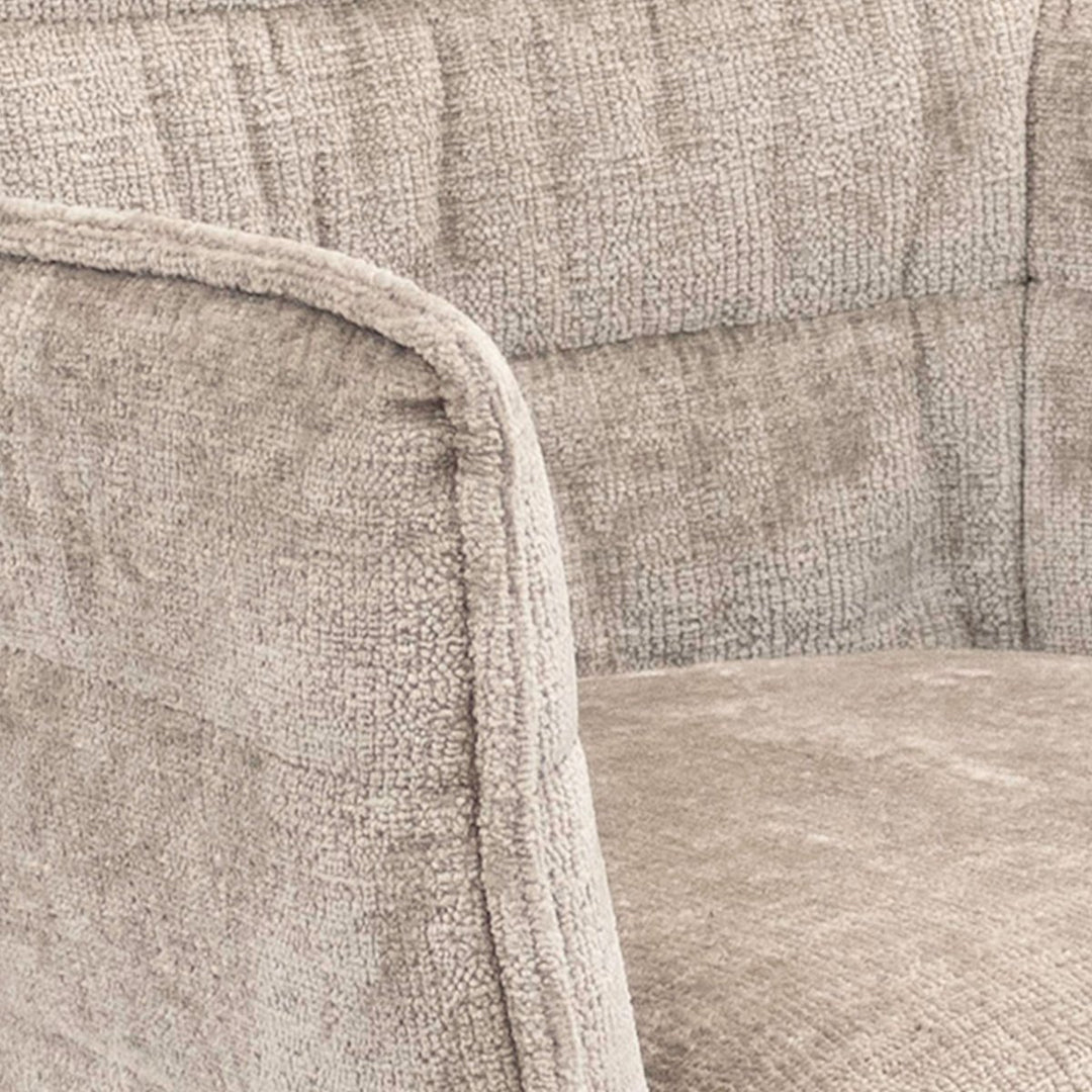 Chaise de Salle à Manger Confort Moderne Chenille Gris Beige | GOOS - Designix
