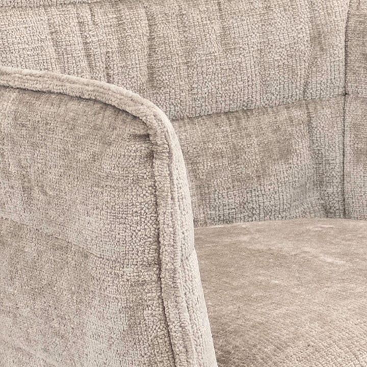 Chaise de Salle à Manger Confort Moderne Chenille Gris Beige | GOOS - Designix