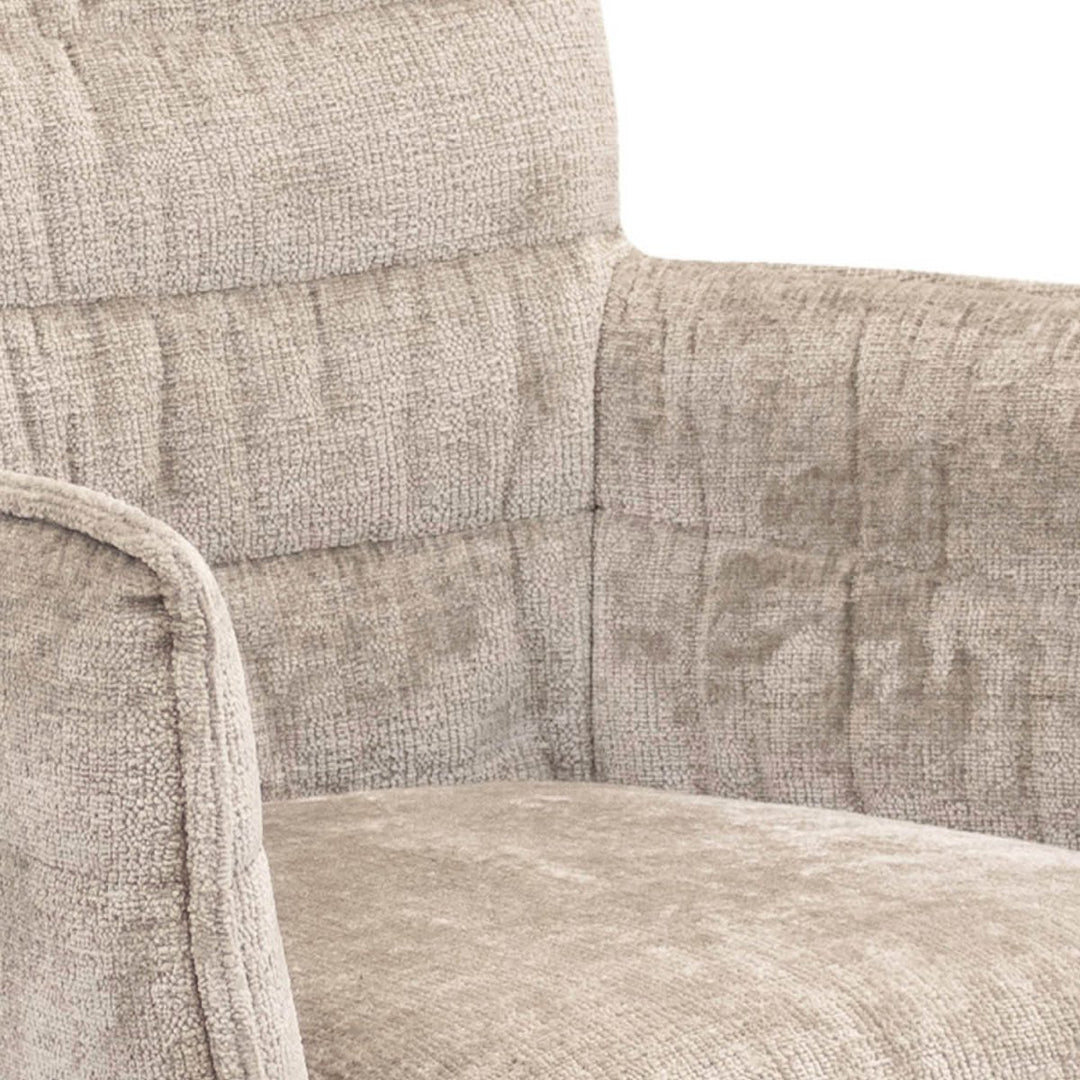 Chaise de Salle à Manger Confort Moderne Chenille Gris Beige | GOOS - Designix