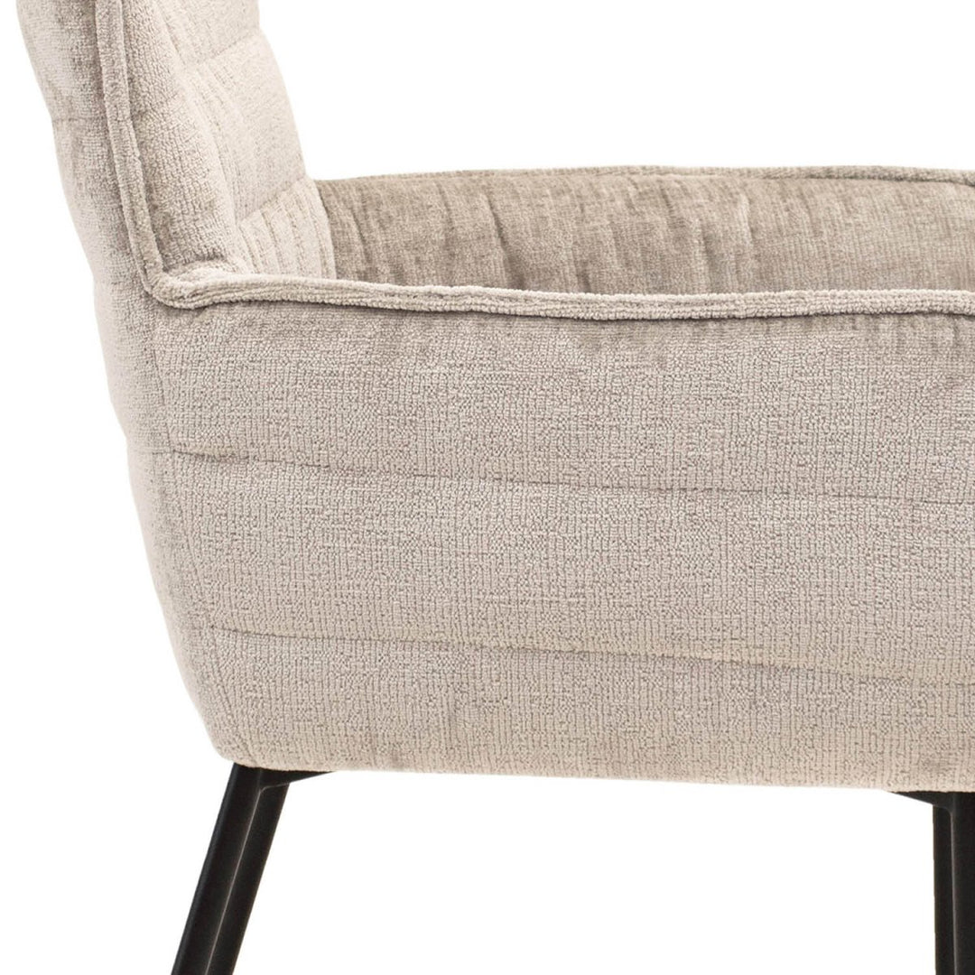 Chaise de Salle à Manger Confort Moderne Chenille Gris Beige | GOOS - Designix