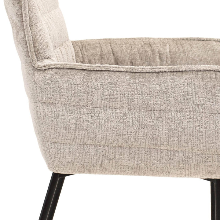 Chaise de Salle à Manger Confort Moderne Chenille Gris Beige | GOOS - Designix