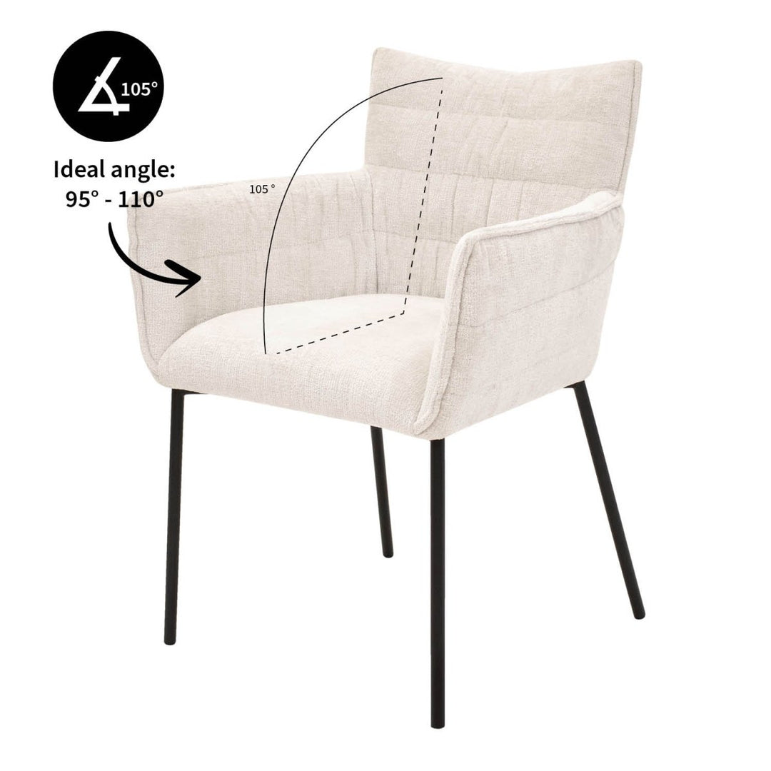 Chaise de salle à manger contemporaine en Chenille | LYRA - Designix