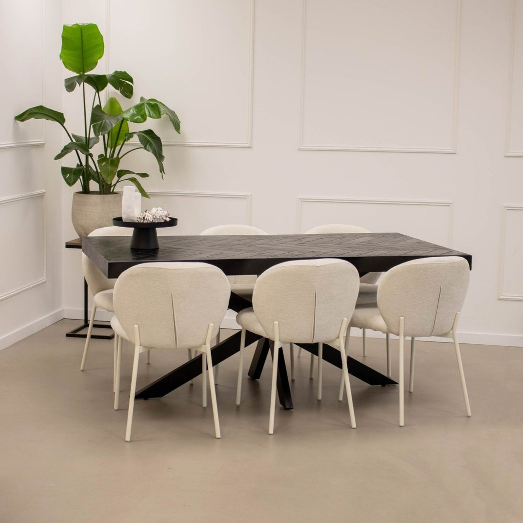 Chaise De Salle À Manger Contemporaine Gris/Beige | ZEVO - Designix