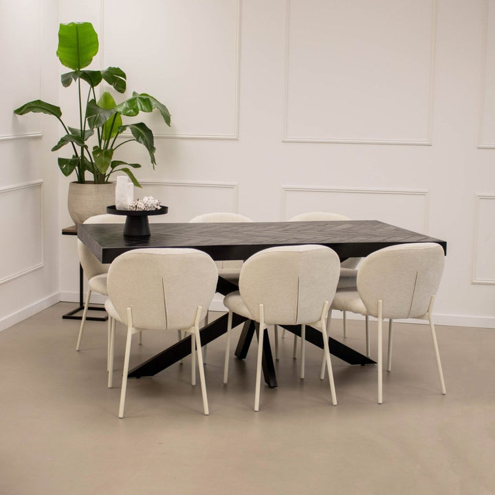 Chaise De Salle À Manger Contemporaine Gris/Beige | ZEVO - Designix