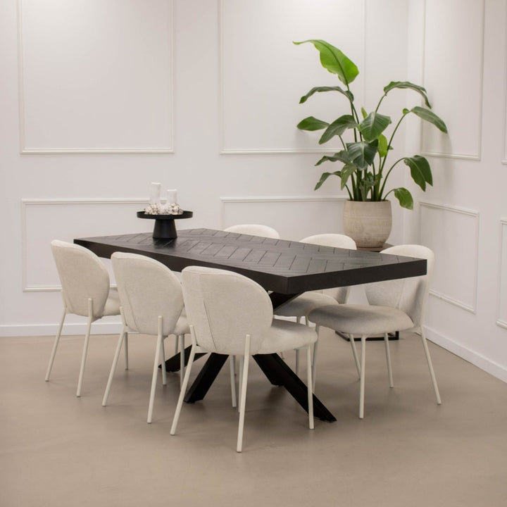 Chaise De Salle À Manger Contemporaine Gris/Beige | ZEVO - Designix