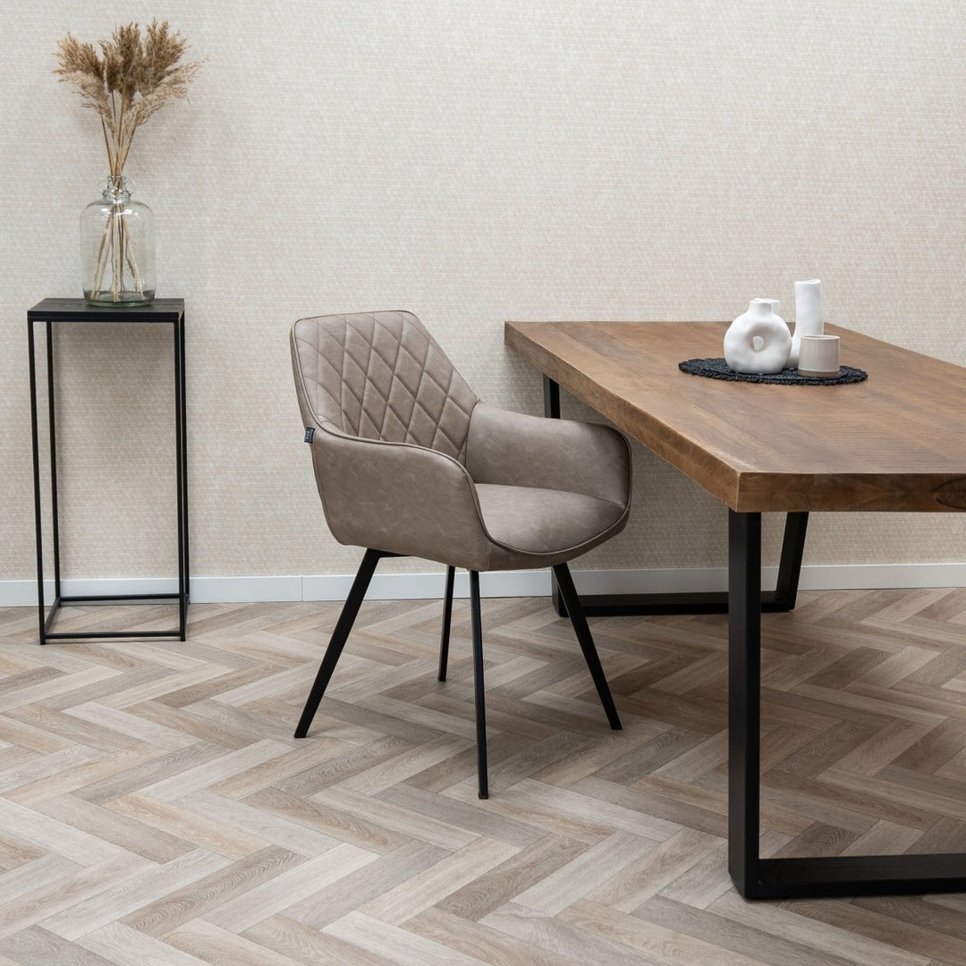 Chaise de salle à manger cuir PU et métal confort | LUXA - Designix