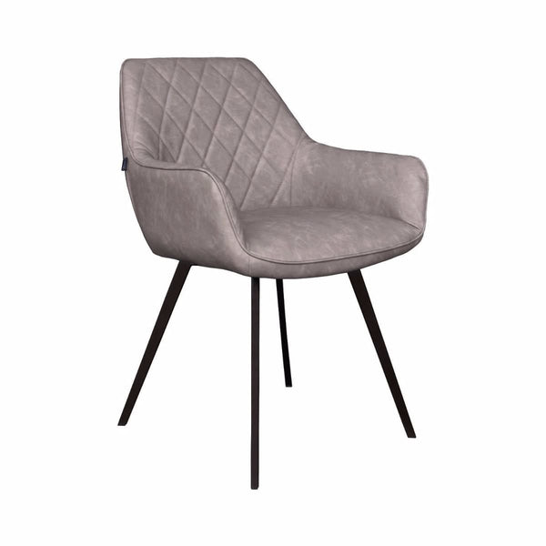 Chaise de salle à manger cuir PU et métal confort | LUXA