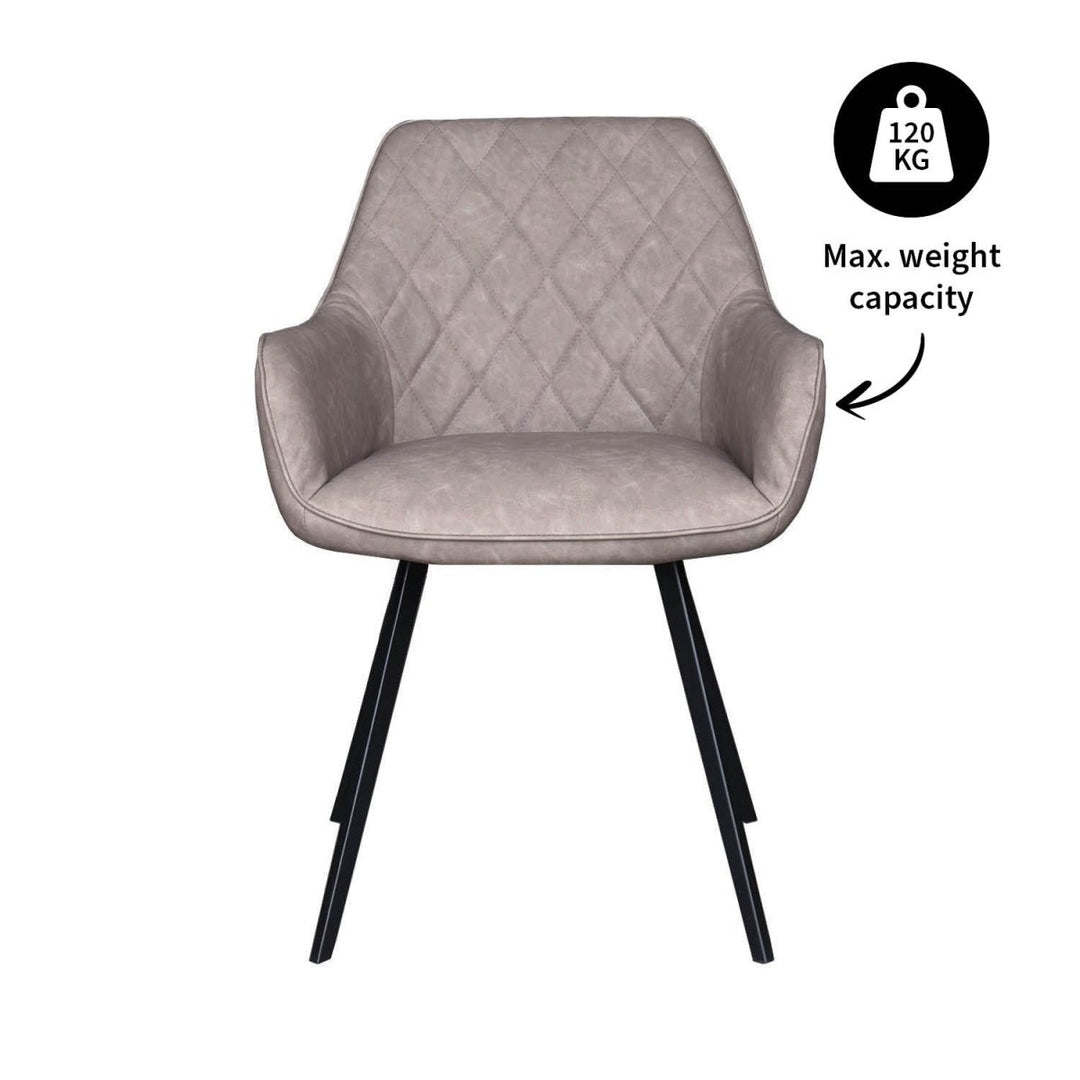 Chaise de salle à manger cuir PU et métal confort | LUXA - Designix